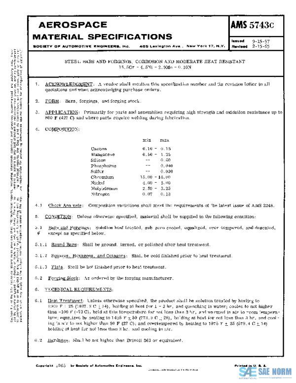 SAE AMS5743C PDF SAE AMS5743C PDF