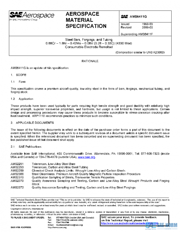 SAE AMS6411G PDF SAE AMS6411G PDF