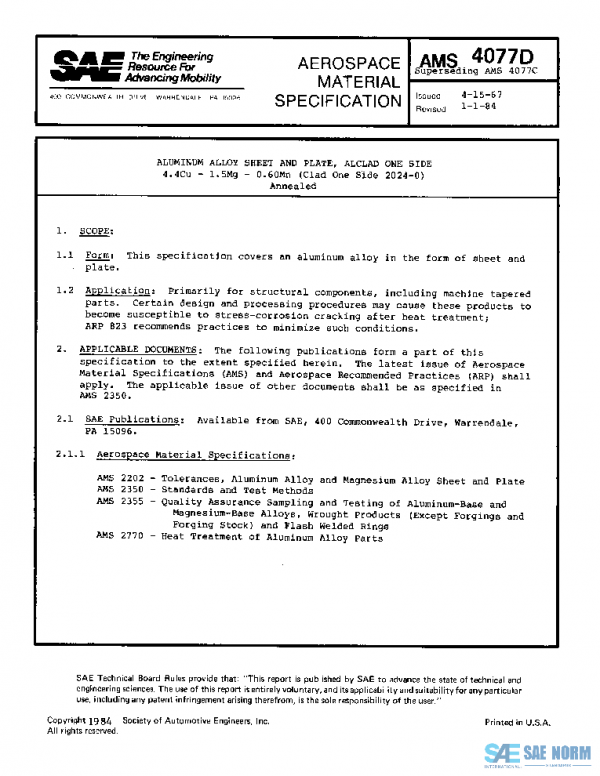 SAE AMS4077D PDF