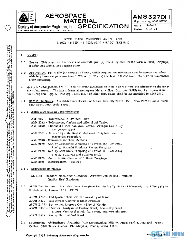 SAE AMS6270H PDF SAE AMS6270H PDF
