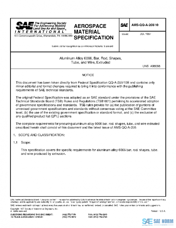 SAE AMSQQA200/10 PDF SAE AMSQQA200/10 PDF