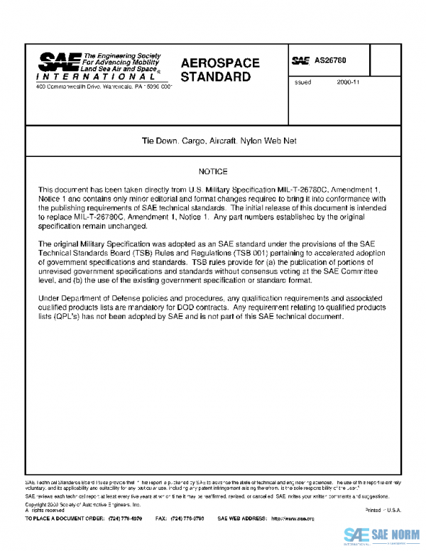SAE AS26780 PDF