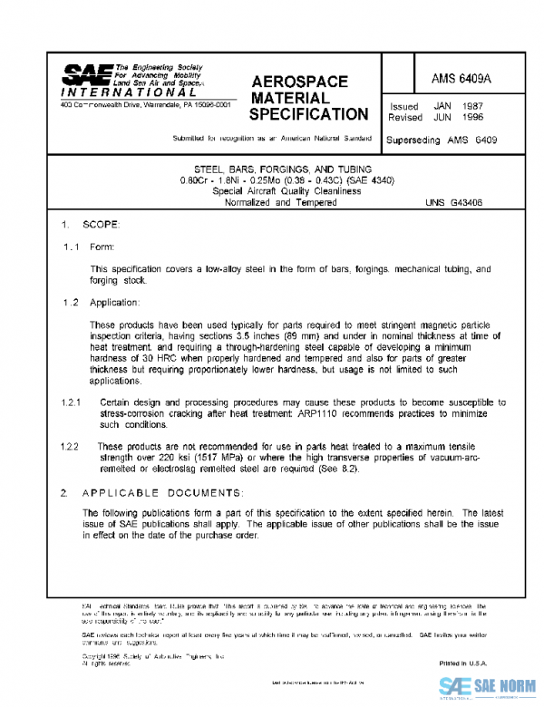 SAE AMS6409A PDF SAE AMS6409A PDF