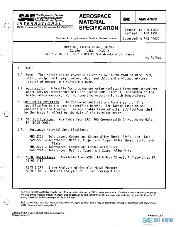 SAE AMS4767D PDF