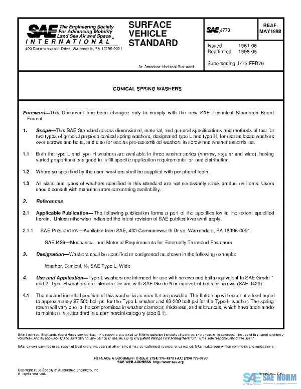 SAE J773_199805 PDF SAE J773_199805 PDF