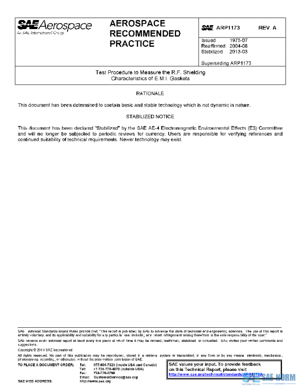 SAE ARP1173A PDF SAE ARP1173A PDF