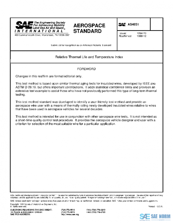 SAE AS4851 PDF SAE AS4851 PDF