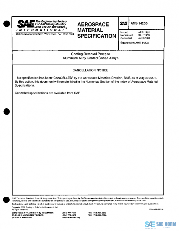 SAE AMS1420B PDF