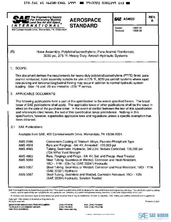 SAE AS4623B PDF SAE AS4623B PDF