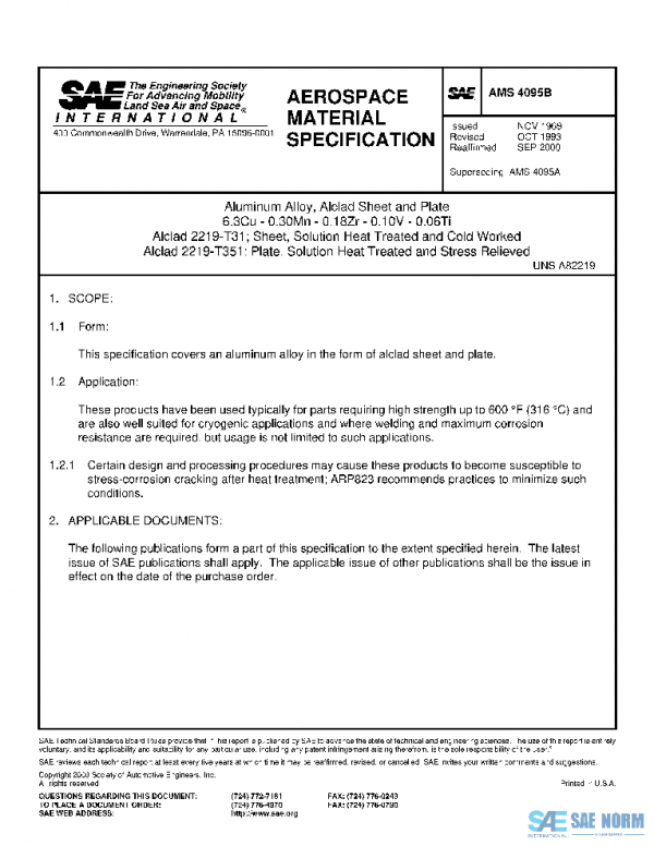 SAE AMS4095B PDF SAE AMS4095B PDF