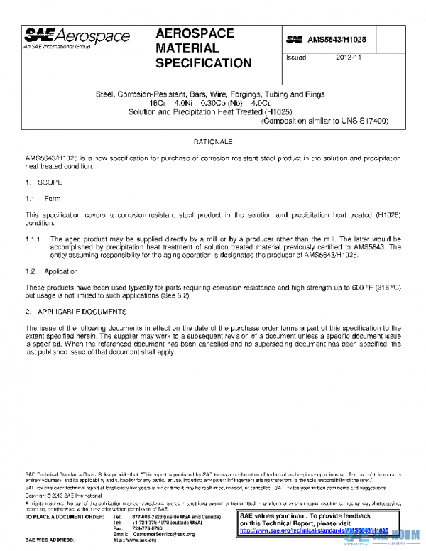 SAE AMS5643/H1025 PDF