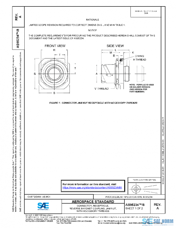 SAE AS95234/8A PDF SAE AS95234/8A PDF