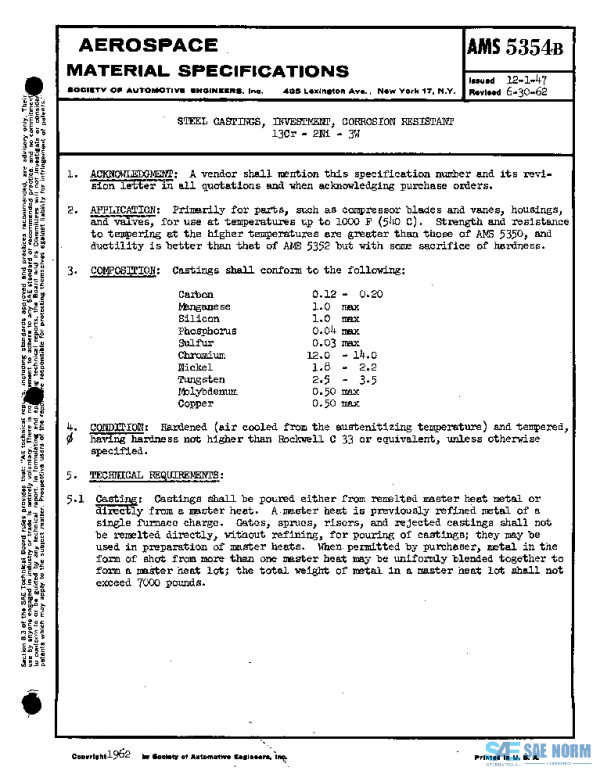 SAE AMS5354B PDF SAE AMS5354B PDF