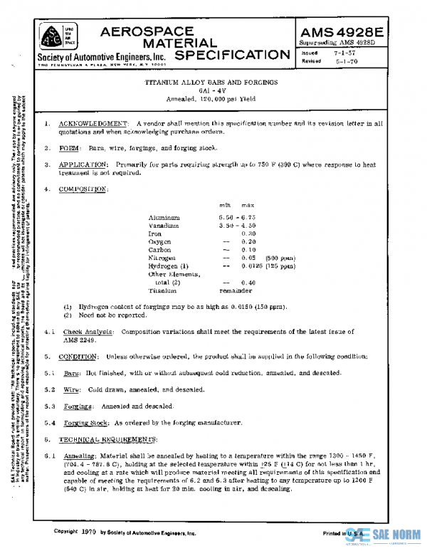 SAE AMS4928E PDF SAE AMS4928E PDF