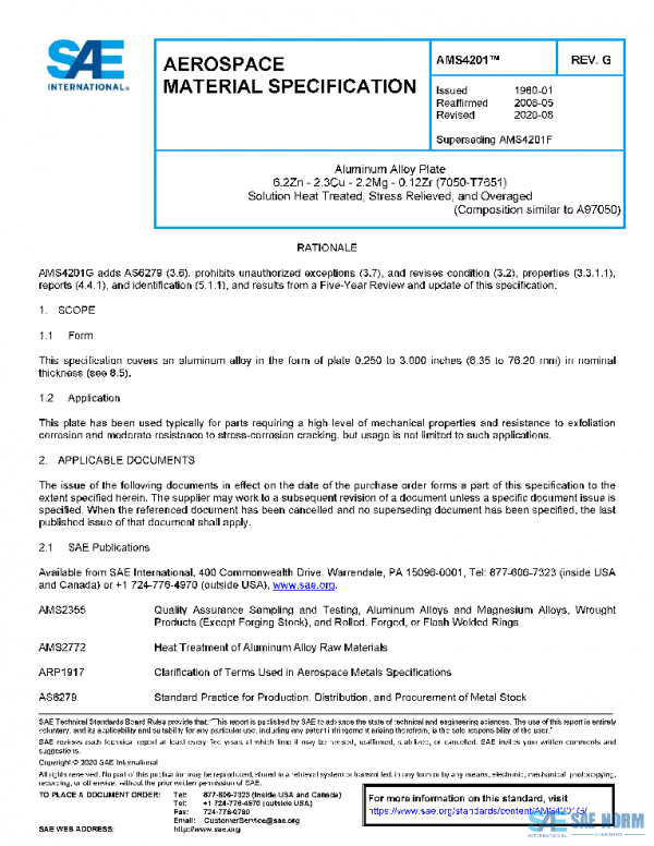 SAE AMS4201G PDF SAE AMS4201G PDF