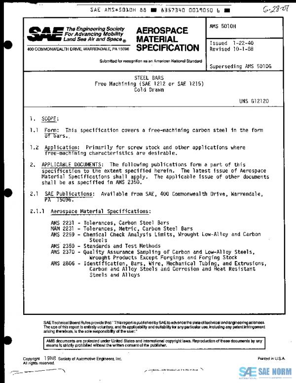 SAE AMS5010H PDF
