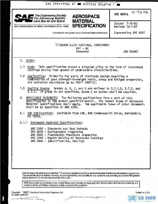 SAE AMS4991A PDF