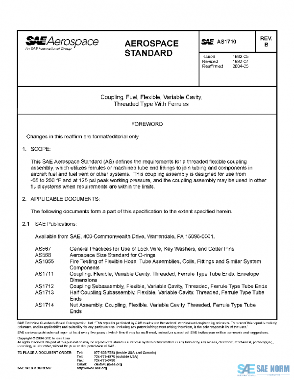 SAE AS1710B PDF SAE AS1710B PDF