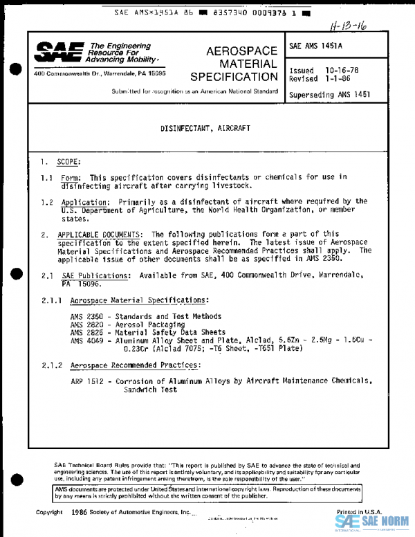 SAE AMS1451A PDF