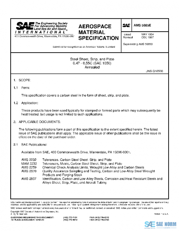 SAE AMS5085E PDF