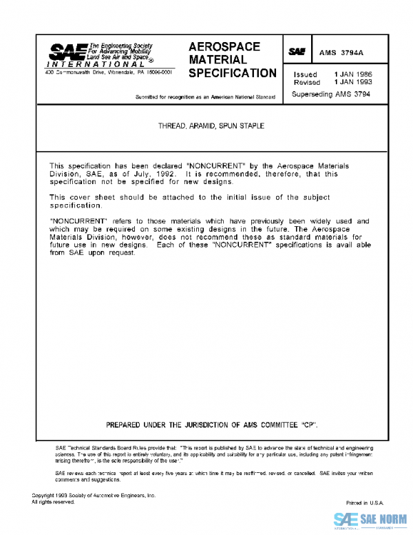 SAE AMS3794A PDF SAE AMS3794A PDF