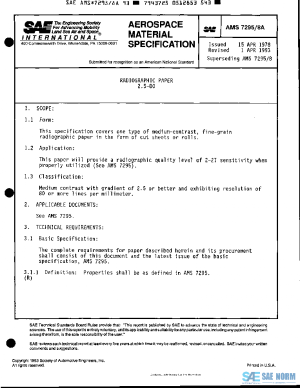 SAE AMS7295/8A PDF