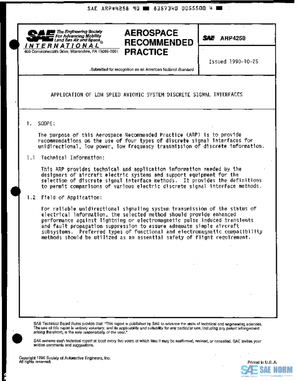 SAE ARP4258 PDF SAE ARP4258 PDF
