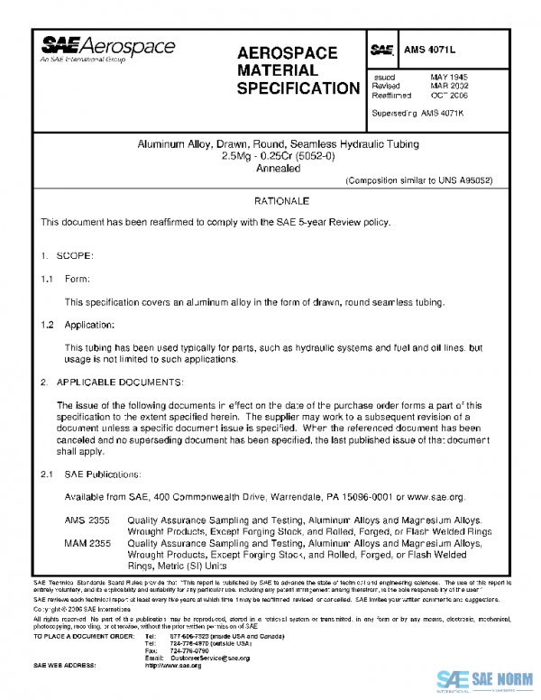 SAE AMS4071L PDF SAE AMS4071L PDF