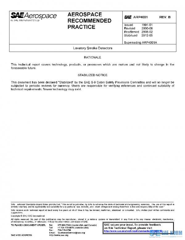 SAE ARP4001B PDF SAE ARP4001B PDF