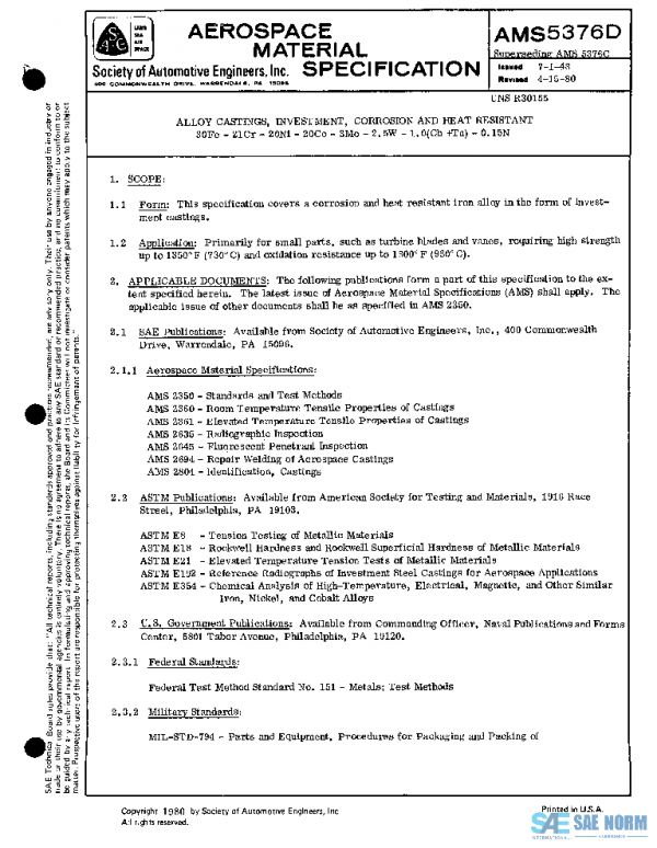 SAE AMS5376D PDF