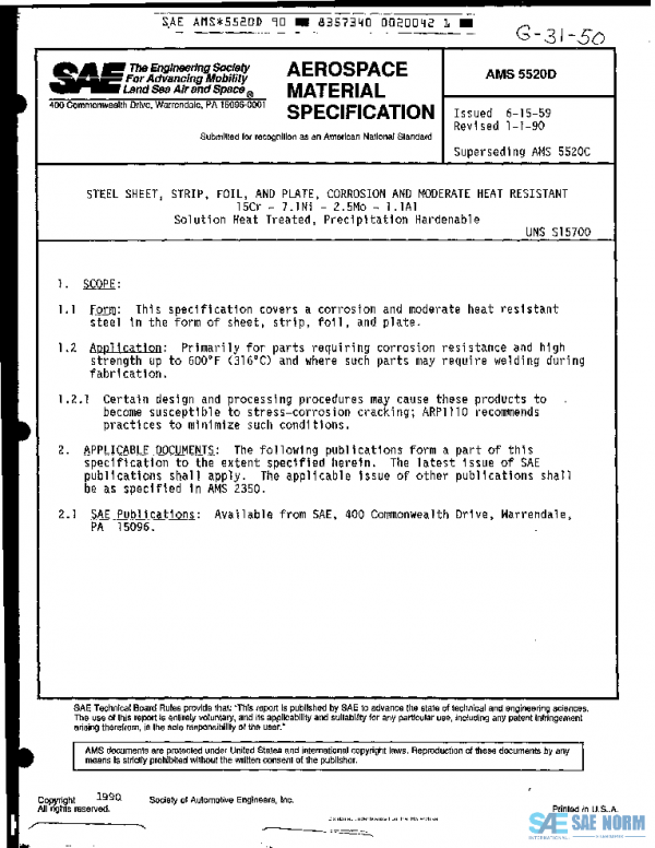 SAE AMS5520D PDF SAE AMS5520D PDF