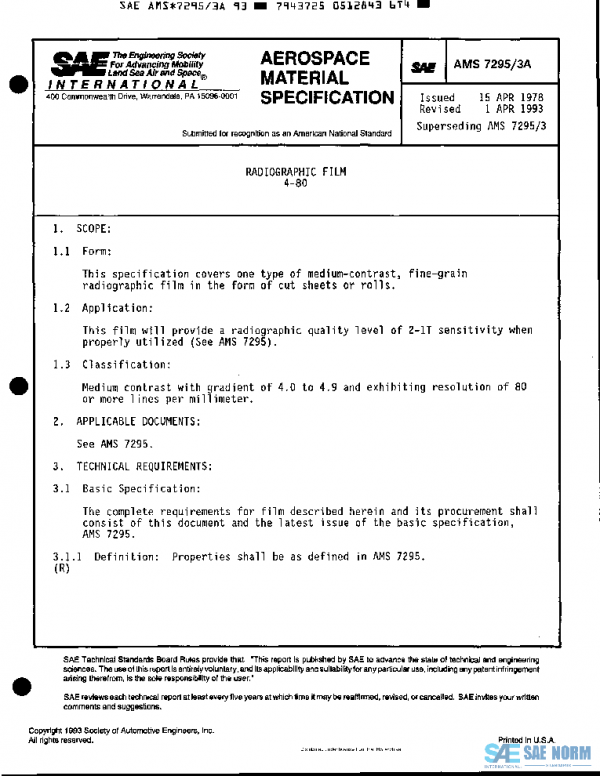 SAE AMS7295/3A PDF