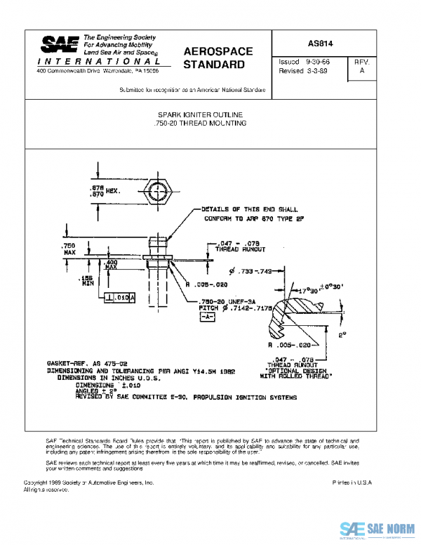 SAE AS814A PDF