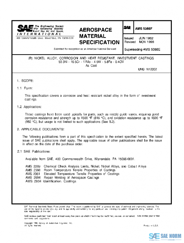 SAE AMS5388F PDF SAE AMS5388F PDF
