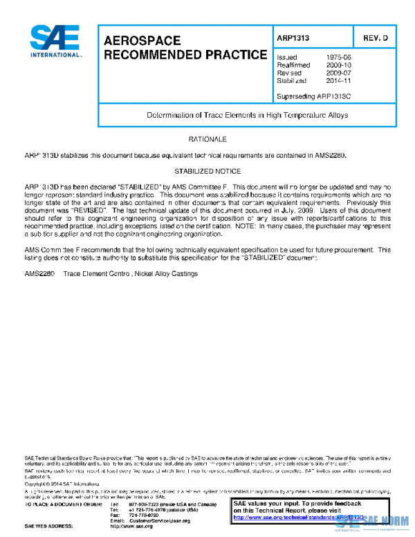SAE ARP1313D PDF SAE ARP1313D PDF
