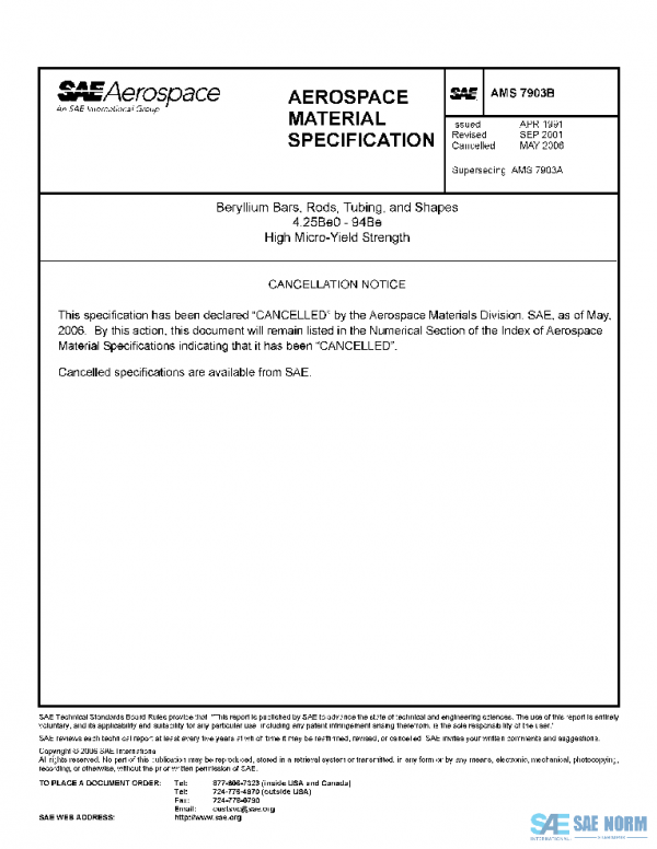 SAE AMS7903B PDF SAE AMS7903B PDF