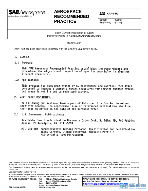 SAE ARP4402 PDF