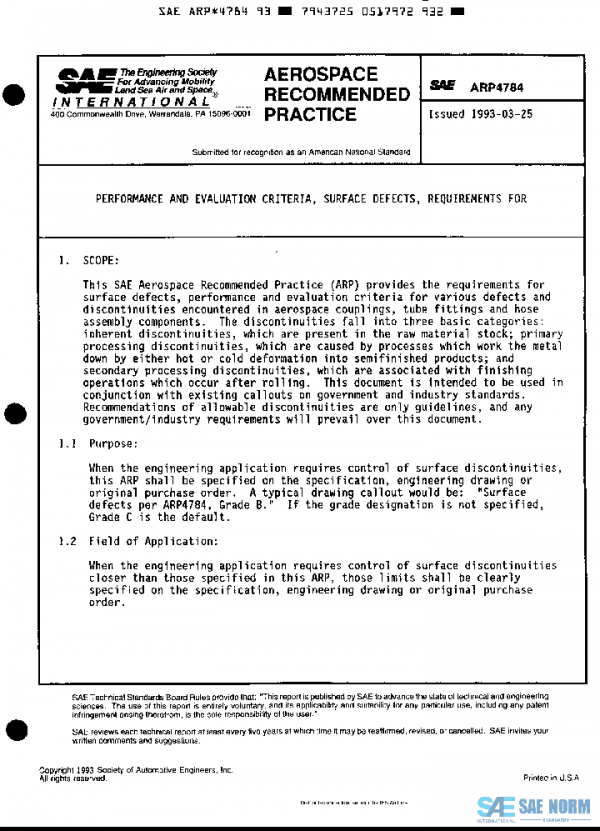 SAE ARP4784 PDF