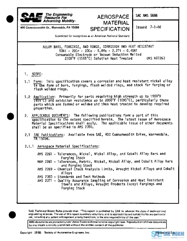 SAE AMS5886 PDF