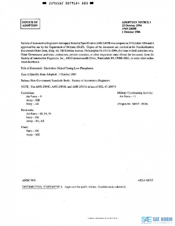 SAE AMS2405B PDF SAE AMS2405B PDF