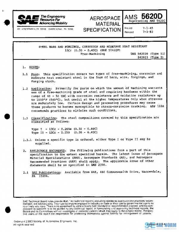 SAE AMS5620D PDF