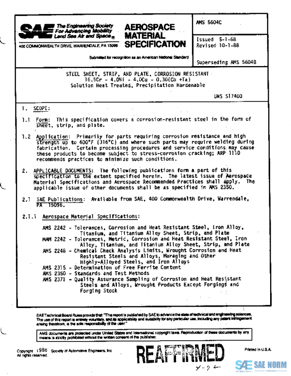 SAE AMS5604C PDF SAE AMS5604C PDF