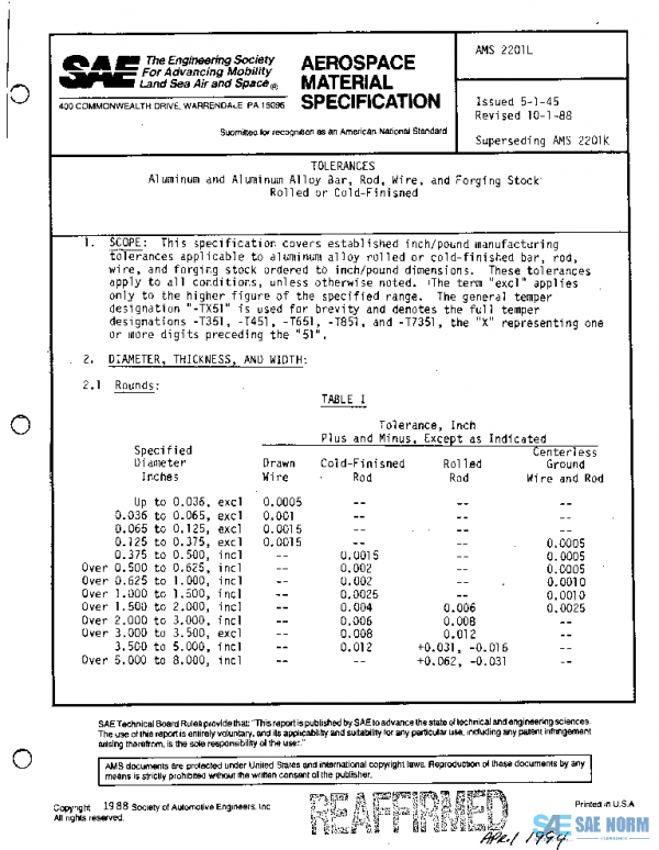 SAE AMS2201L PDF SAE AMS2201L PDF