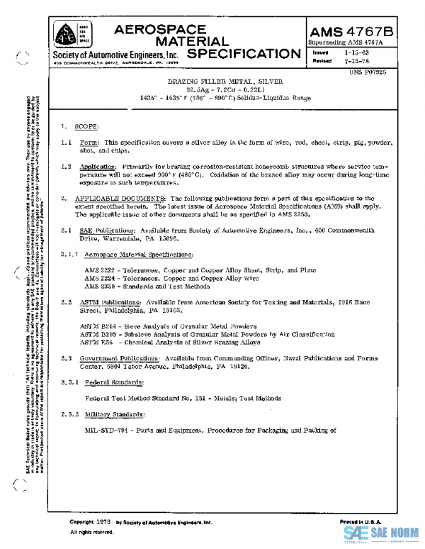 SAE AMS4767B PDF SAE AMS4767B PDF