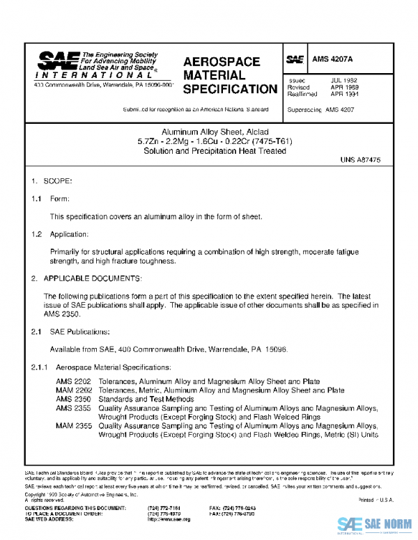 SAE AMS4207A PDF