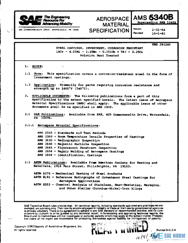SAE AMS5340B PDF