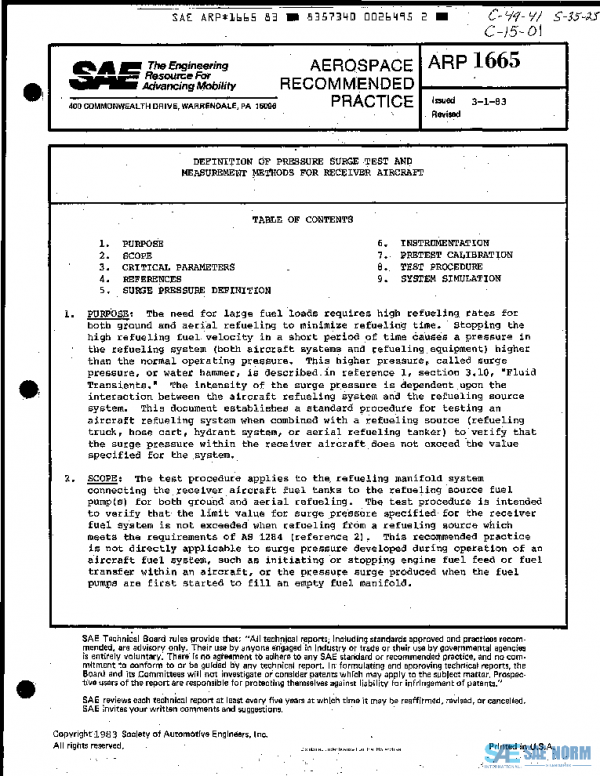 SAE ARP1665 PDF