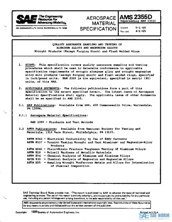 SAE AMS2355D PDF