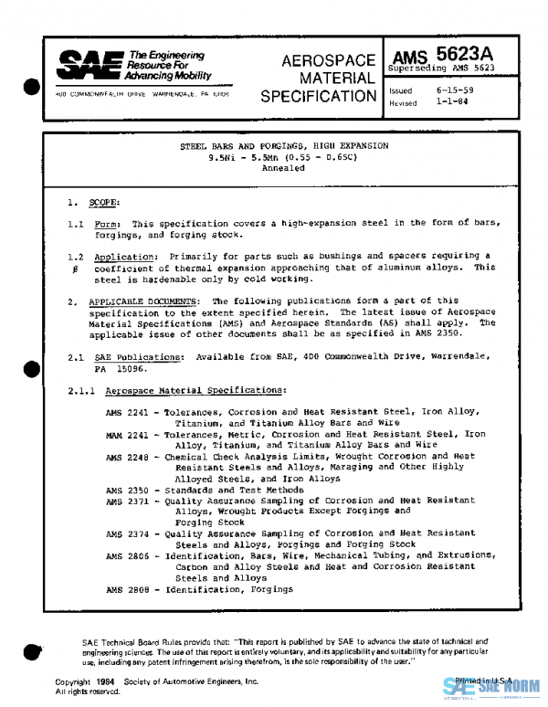 SAE AMS5623A PDF