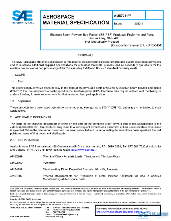 SAE AMS7011 PDF SAE AMS7011 PDF
